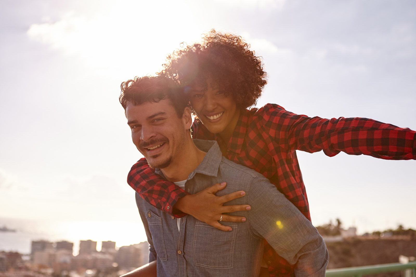 Couple enjoying the sunshine, man wanting to be a better partner