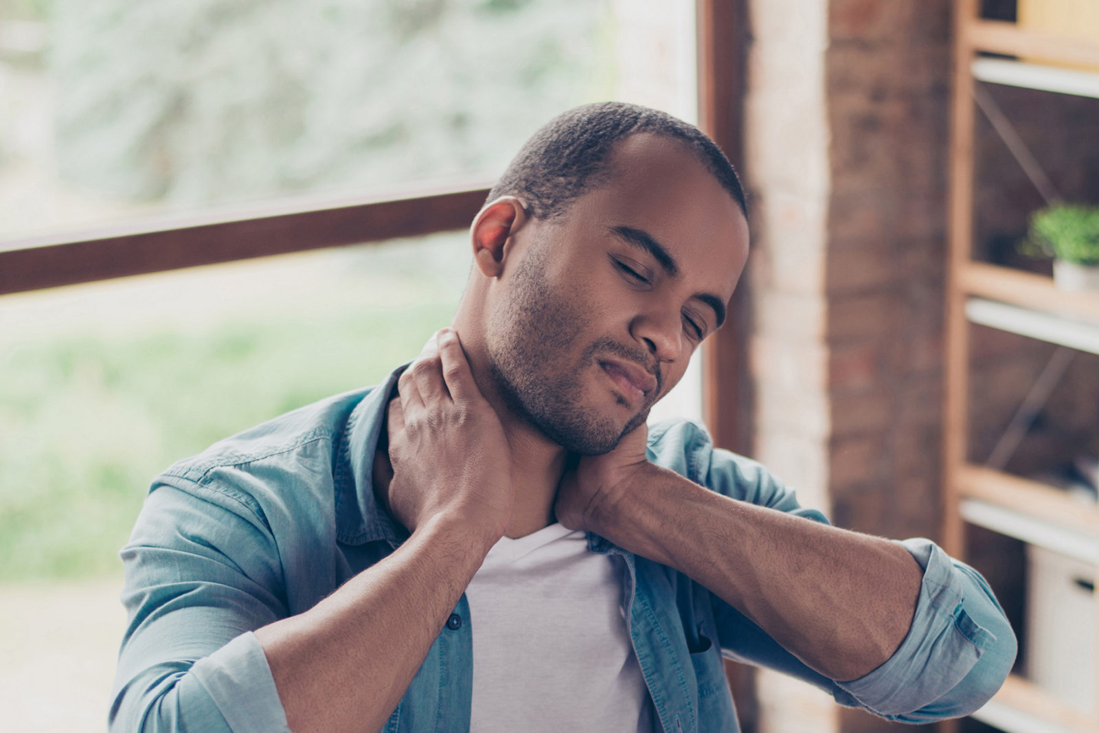 Man stretching finding change hard