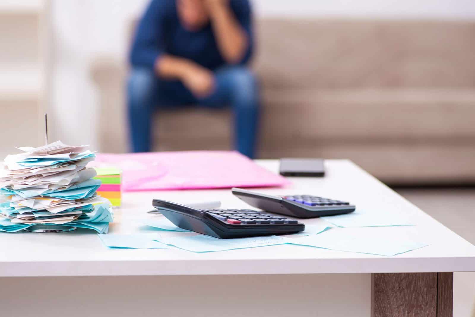Man suffering financial anxiety and stress